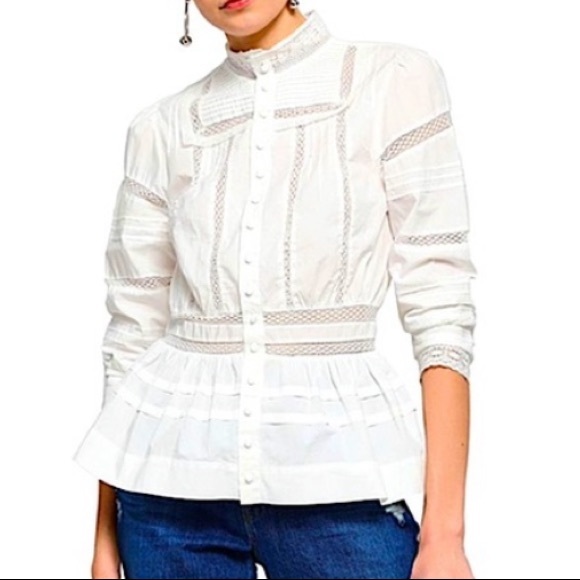 Maje Embroidered Poplin Blouse - Picture 4 of 8